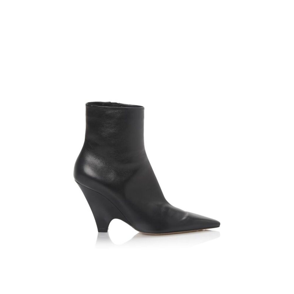 BOTTEGA VENETA Womens Black Comfort Pointed Toe Kitten Heel Leather Boots 37.5 - Picture 3 of 4